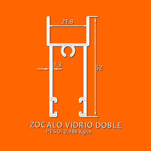 linea europea 06 Vidrio doble – 10 zocalo vidrio doble