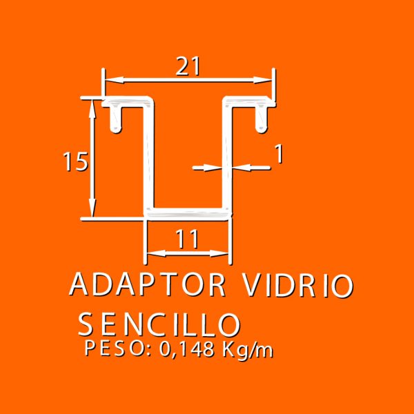 linea europea 06 Vidrio doble – 3 Adaptador vidrio sencillo