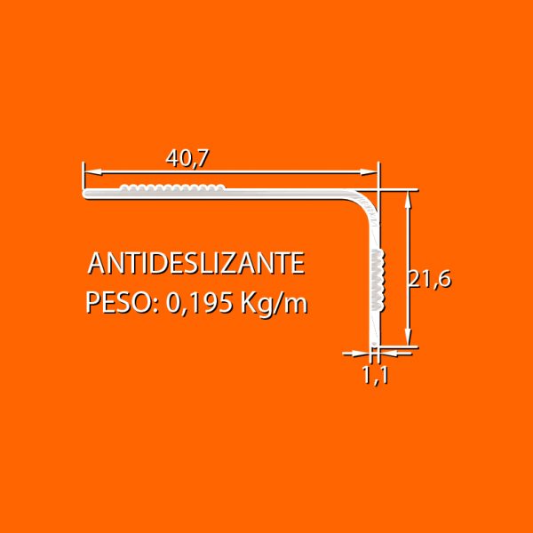 Perfiles para escaleras y antideslizantes 6 antideslizante
